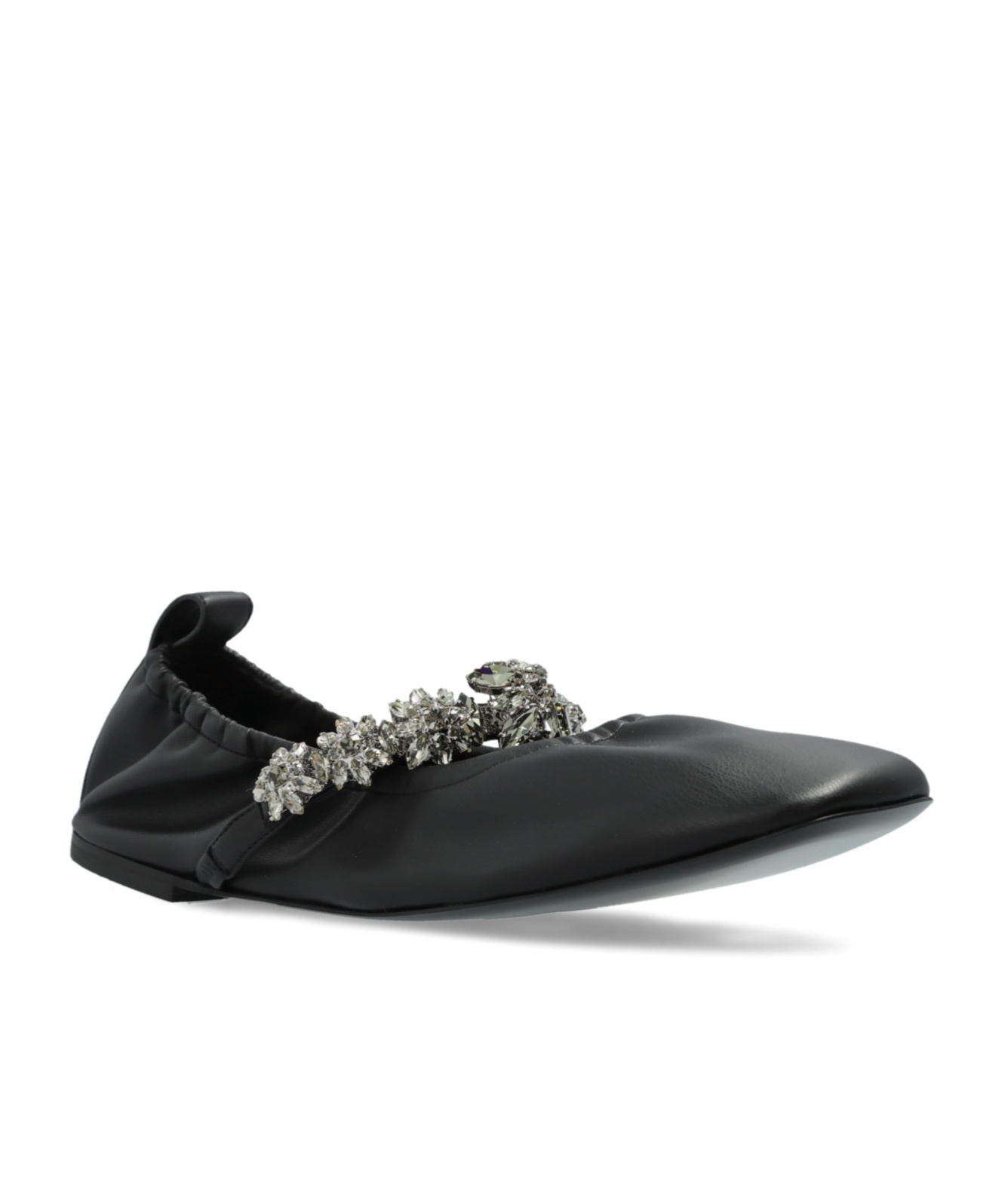 Stella Mccartney Elsa Crystal Flowers Ballet Flat In Black