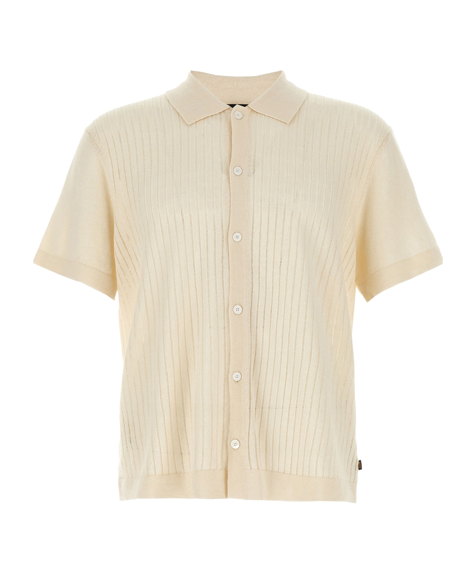 Hugo Boss Knitted Shirt Shirt And Blouse White In Neutral