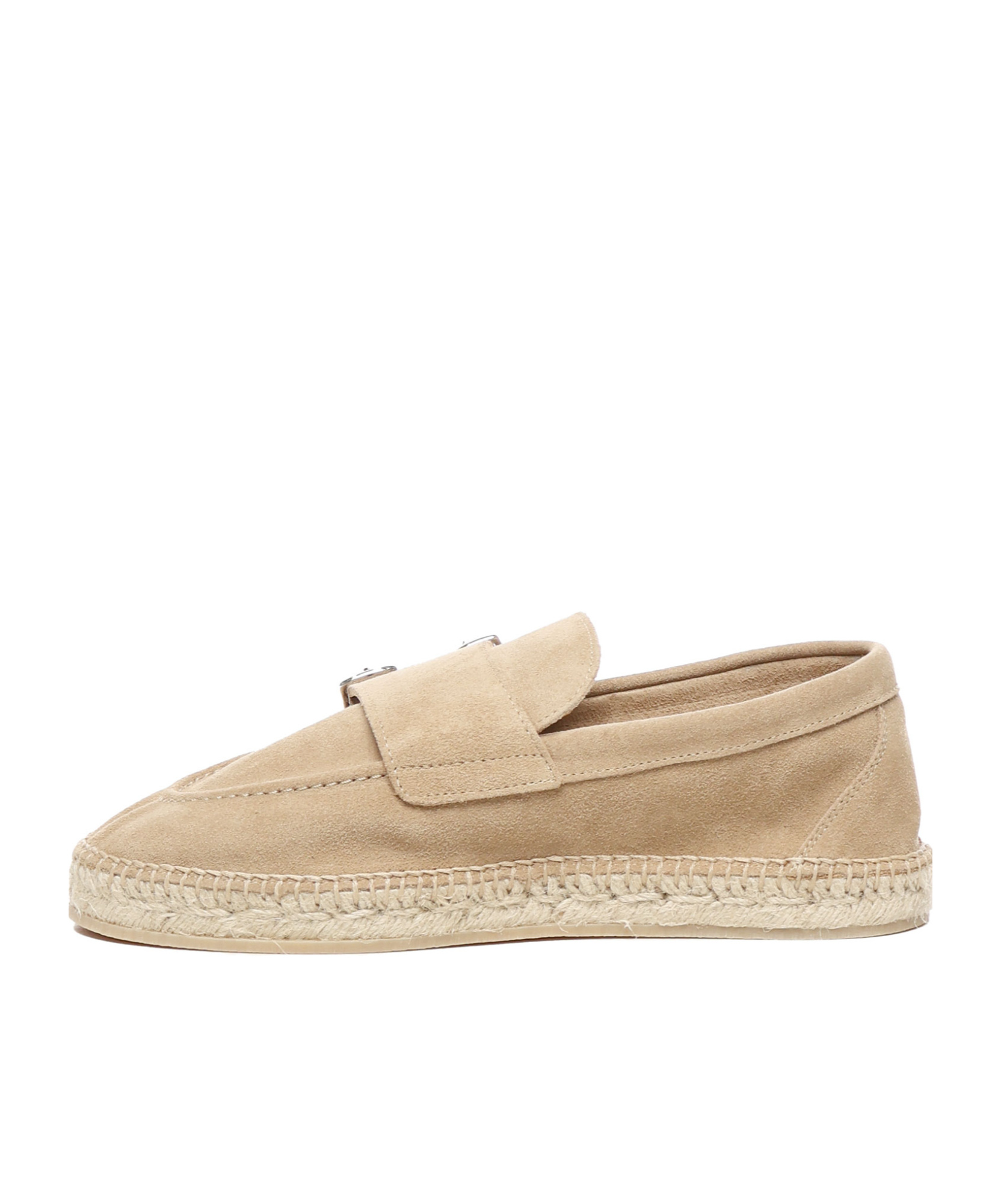 Eleventy Camel Leather Espardillas With Buckles In Nude