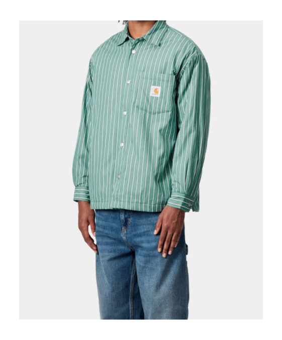 Carhartt Grimsby Stripe Shirt Jacket In Green