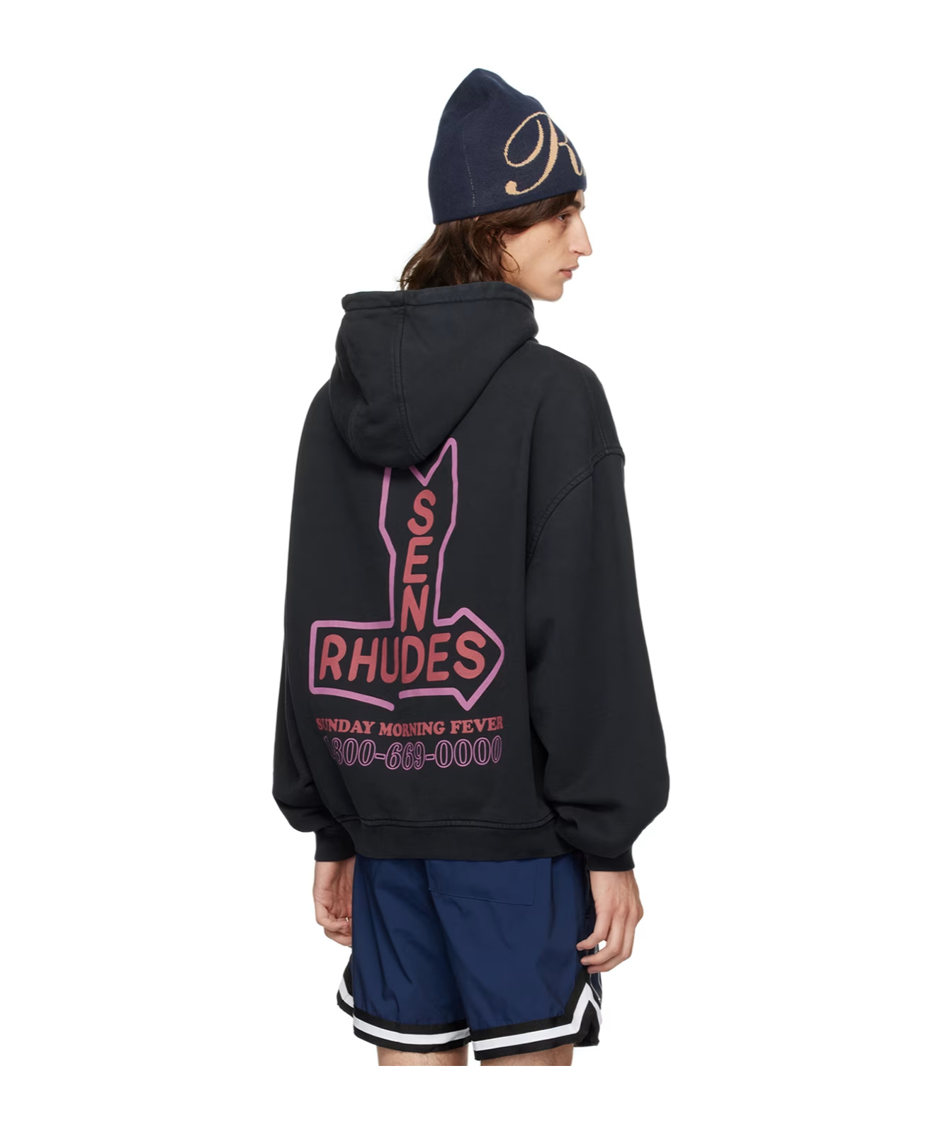 Rhude Logo Hooded Sweater In Black
