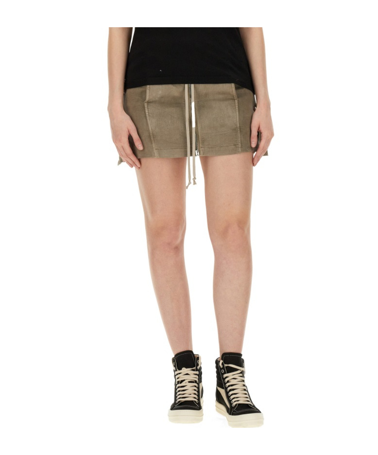 Rick Owens Drkshdw Mini Lido Skirt In Brown