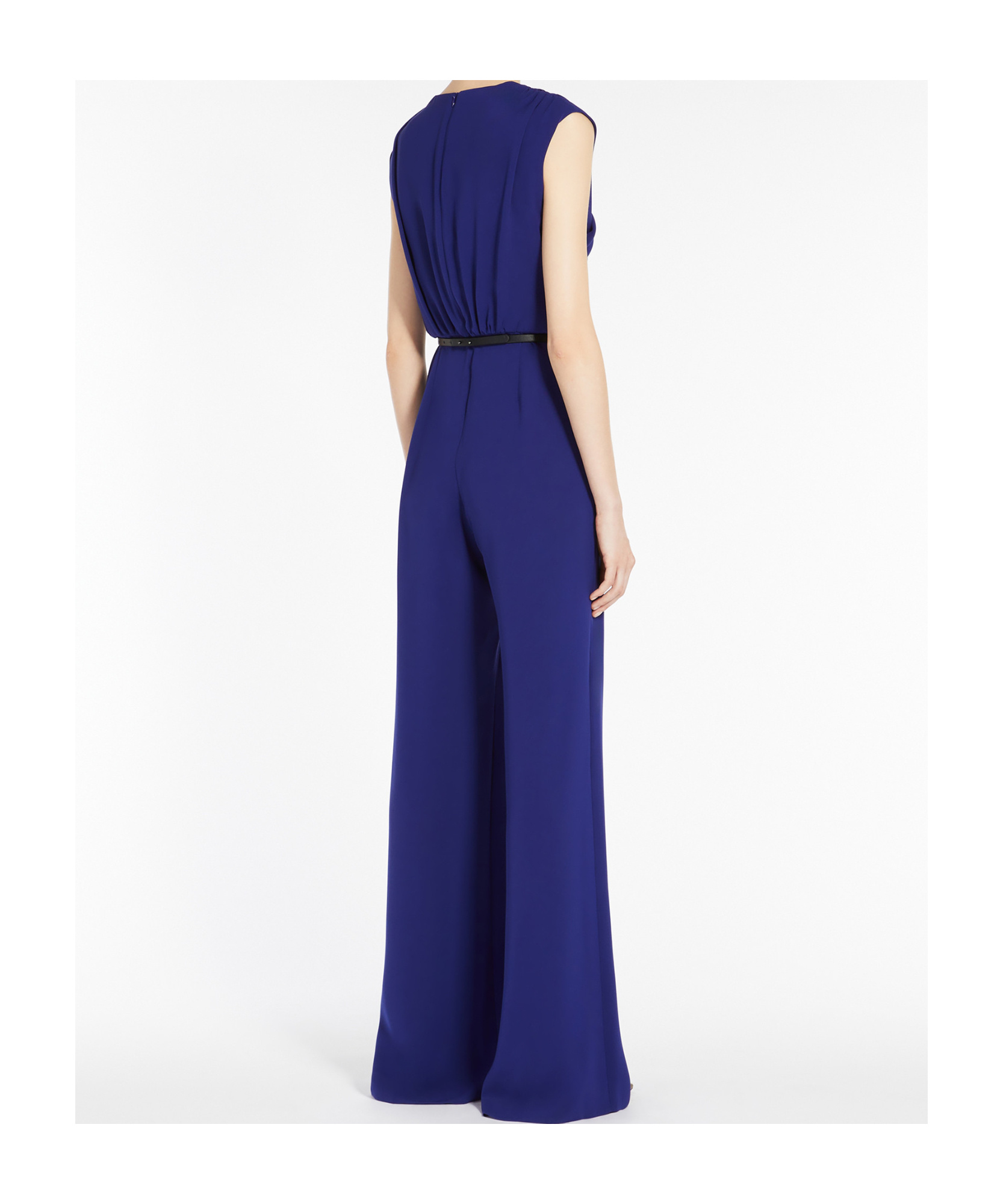 Max Mara Draped Jumpsuit In Blue