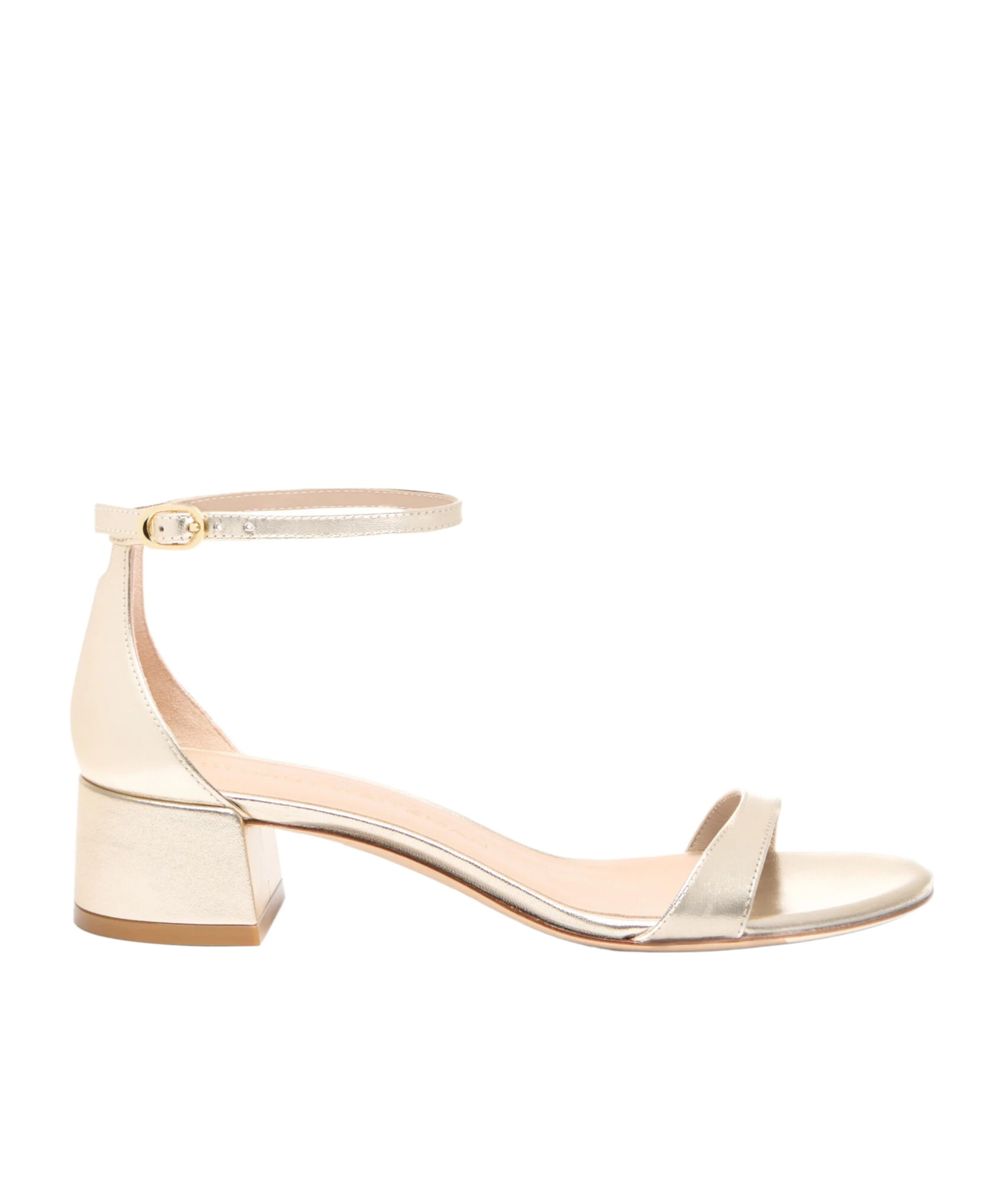 Stuart Weitzman Nudistcurve 35 Block Sandals Beige