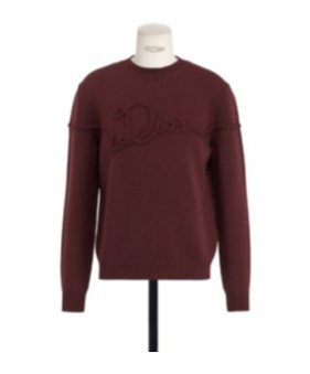 Dior Crew Neck Sweater In Burgundy