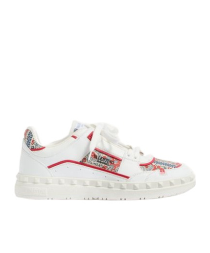 Valentino Garavani Leather Freedots Sneakers Panels Patterned In White