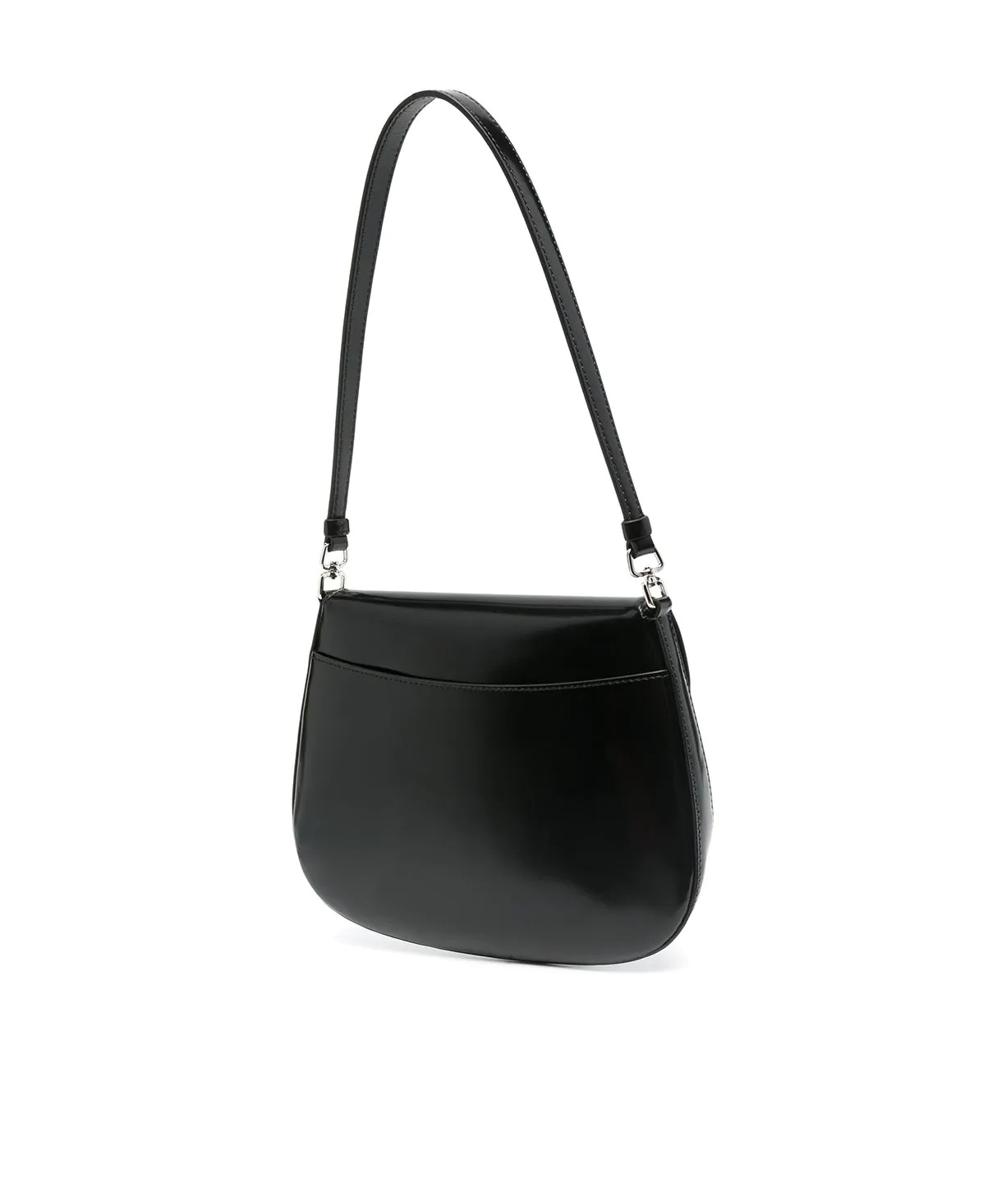 Prada Cleo Brushed Leather Shoulder Bag With Flap In Black