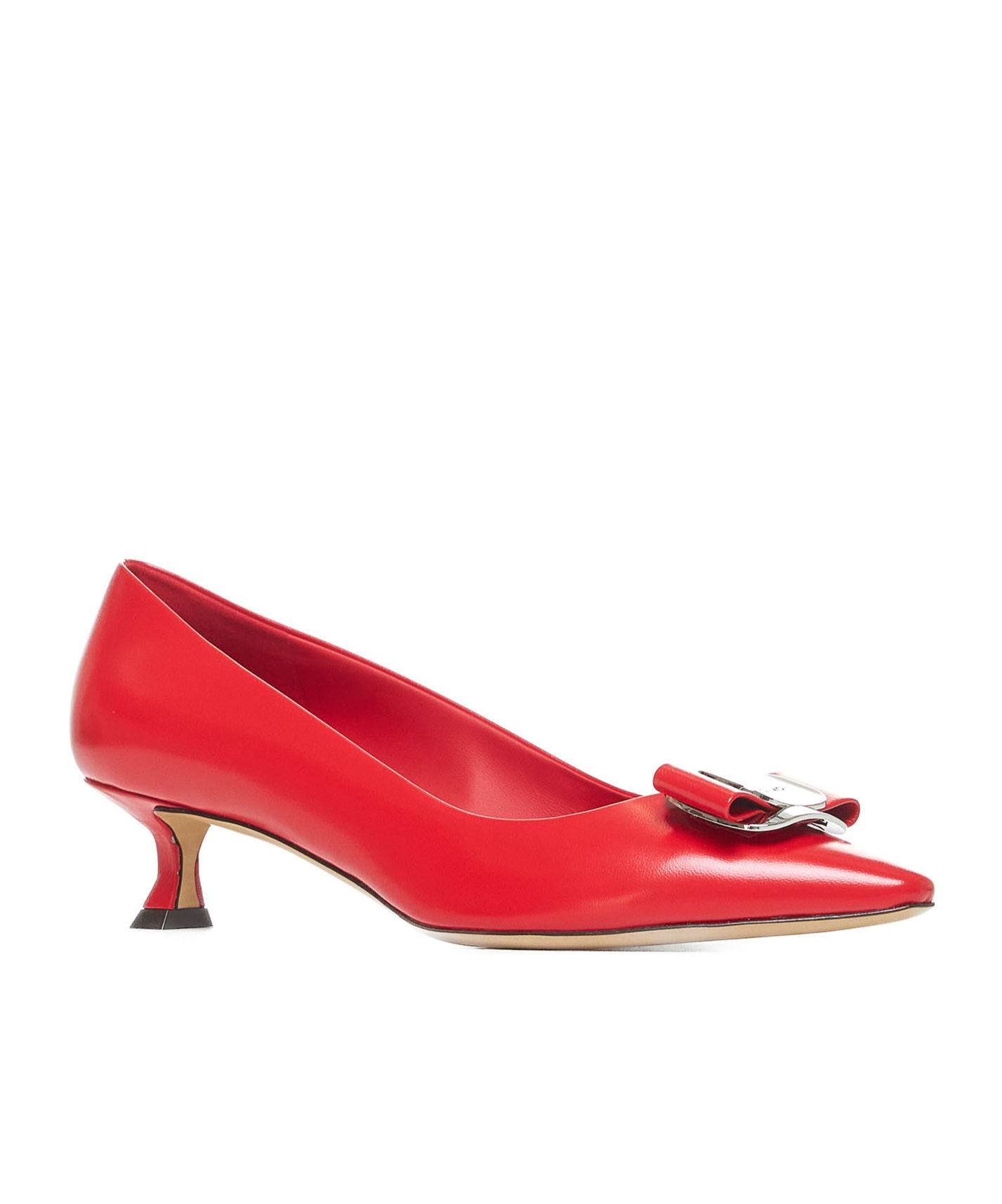 Ferragamo Vara Low-heeled Shoes In Red