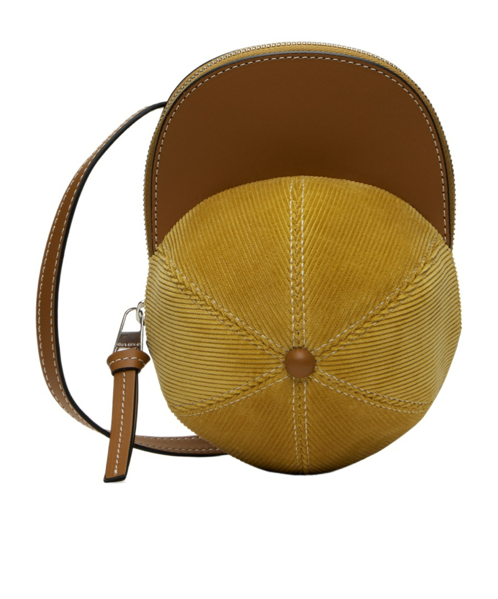 Jw Anderson Baseball Cap Motif Zipped Shoulder Bag In Brown