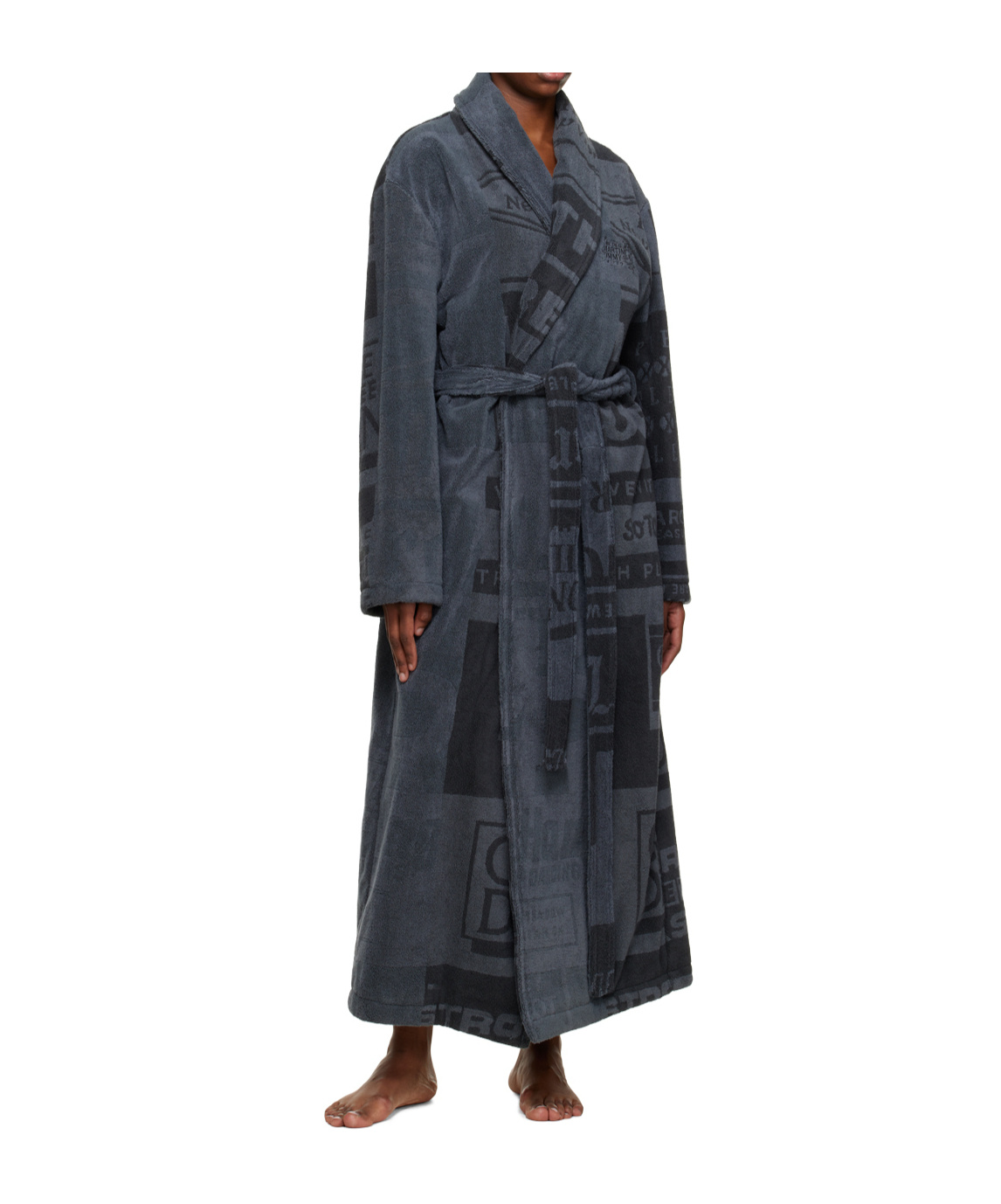 Martine Rose Gray Tommy Jeans Edition Jacquard Toweled Coat In Black