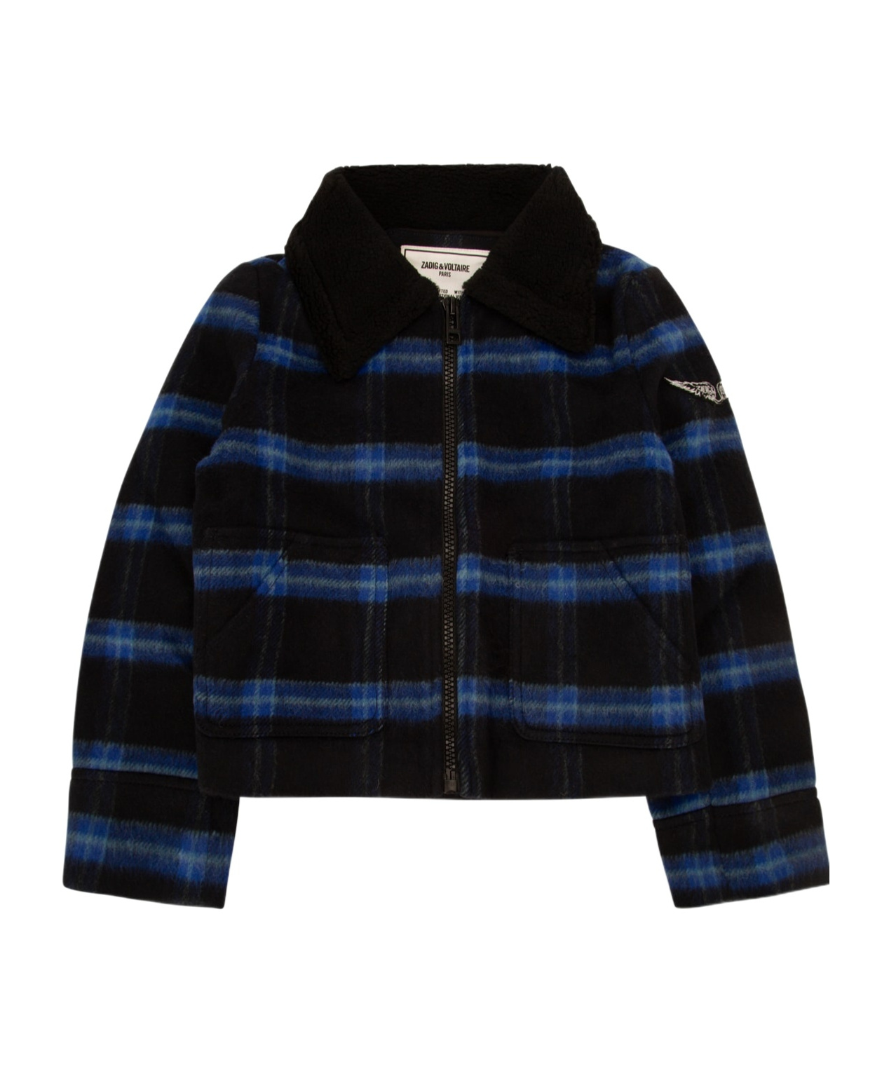 Zadig & Voltaire Check Zipper Jacket In Black