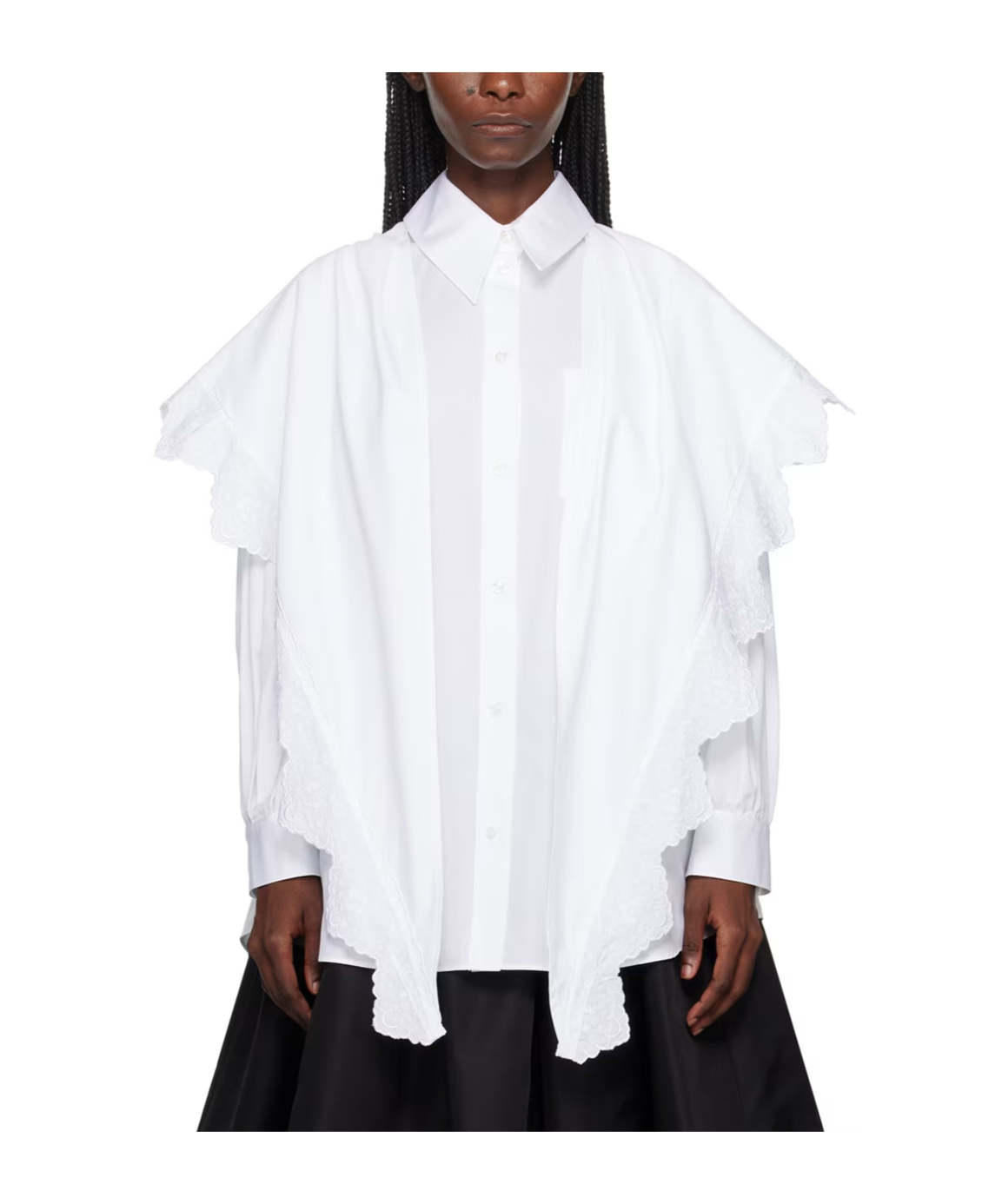 Simone Rocha White Pointed Collar Shirt In White