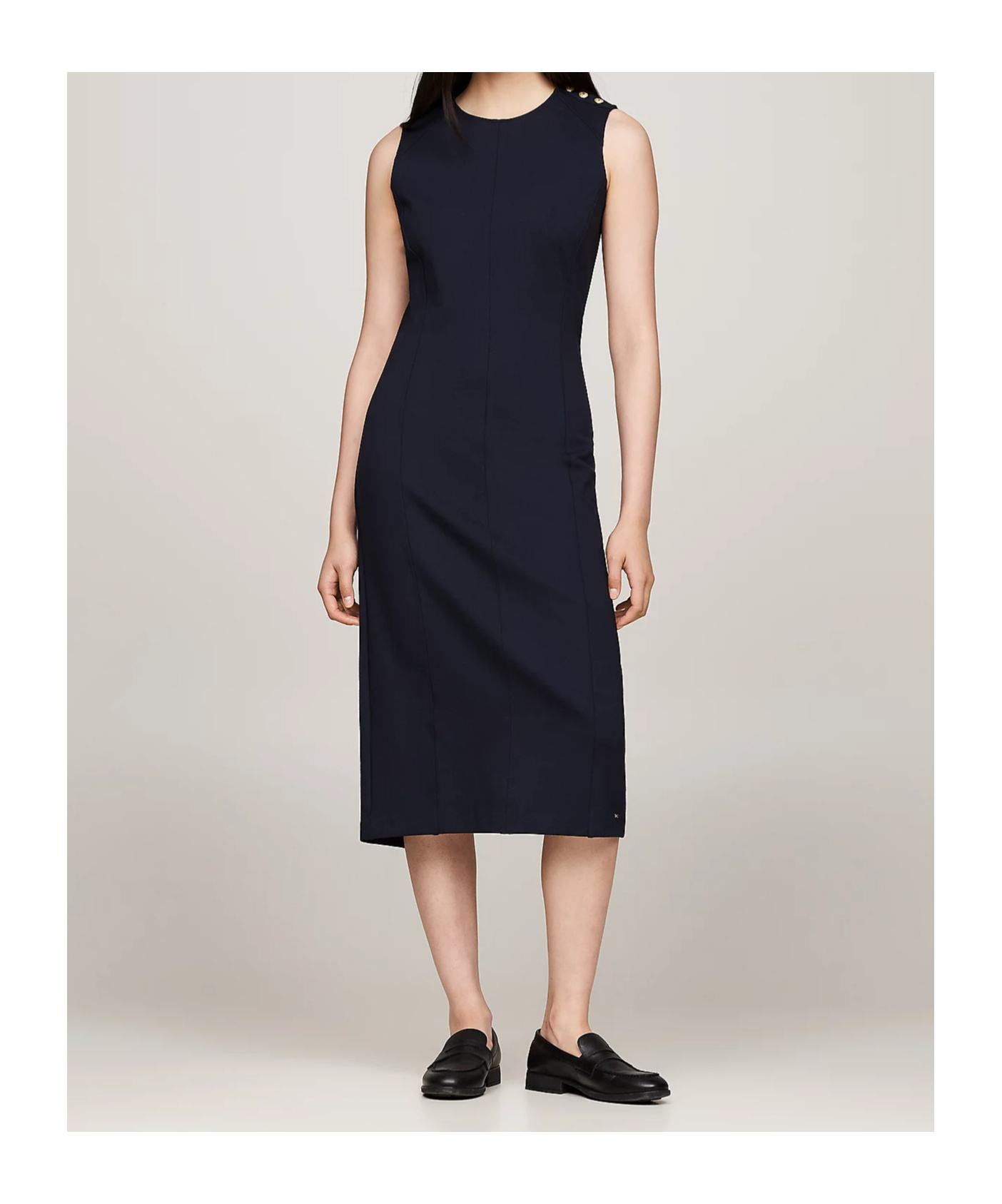 Tommy Hilfiger Sleeveless Slim Bodycon Midi Dress In Blue