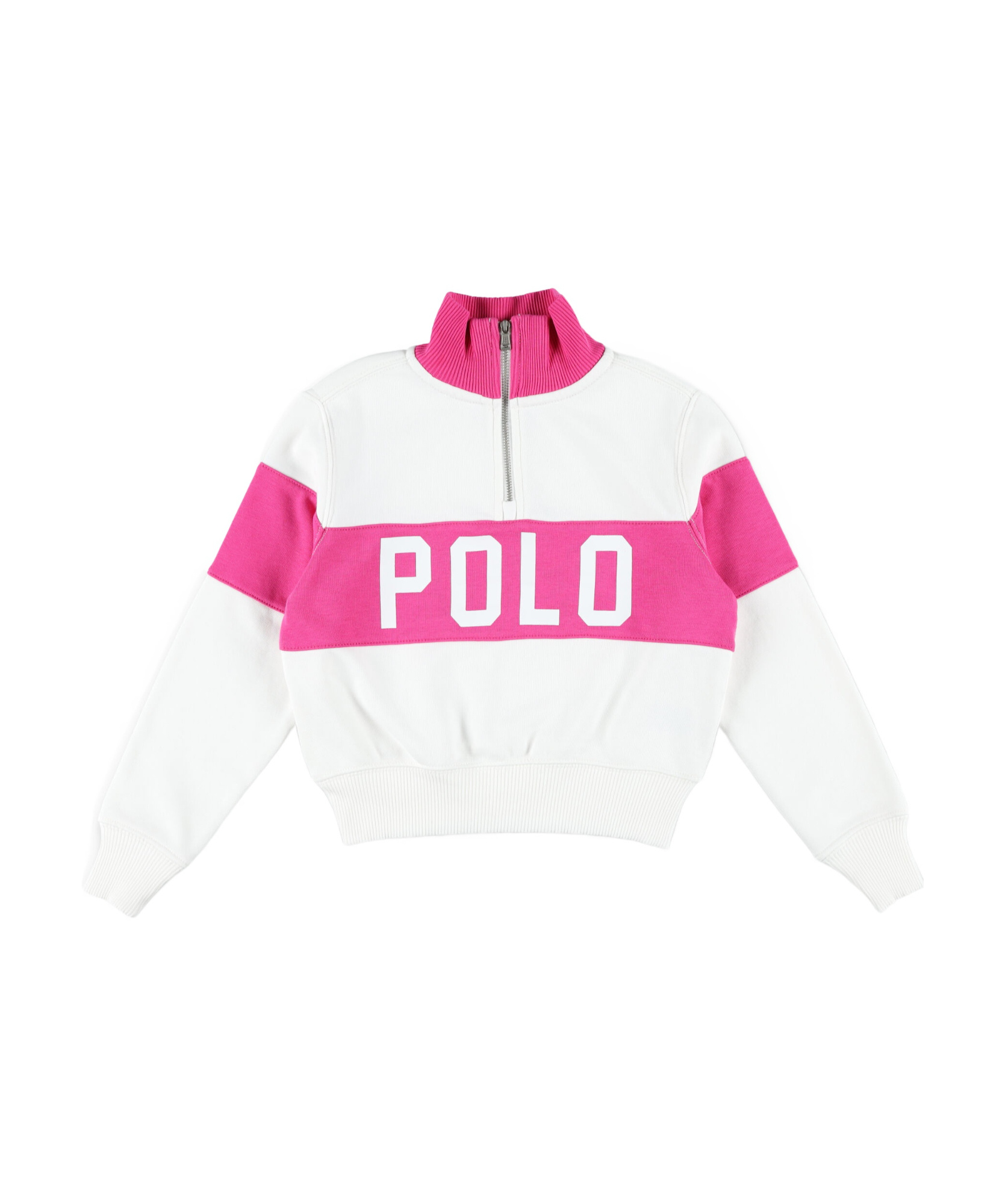 Polo Ralph Lauren Logo French Terry Quarter-zip Pullover In White