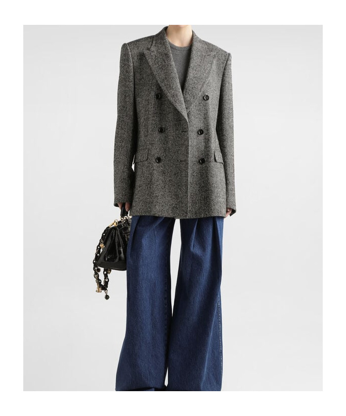 Dolce & Gabbana Round-neck Cropped Sweater In Gray