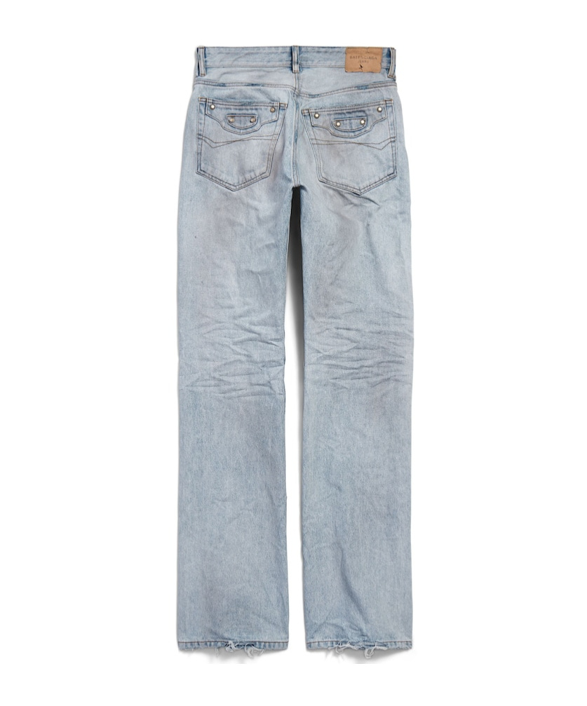 Balenciaga Women's City Straight Pants In Light Blue In Blue