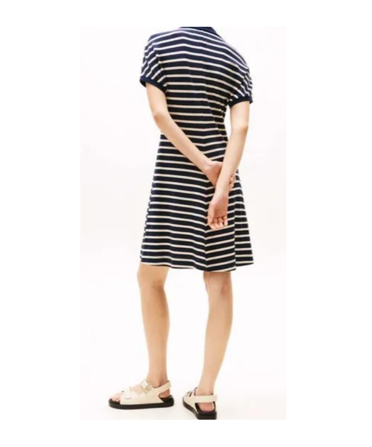 Tommy Hilfiger Open Placket Stripe Polo Dress In Multi