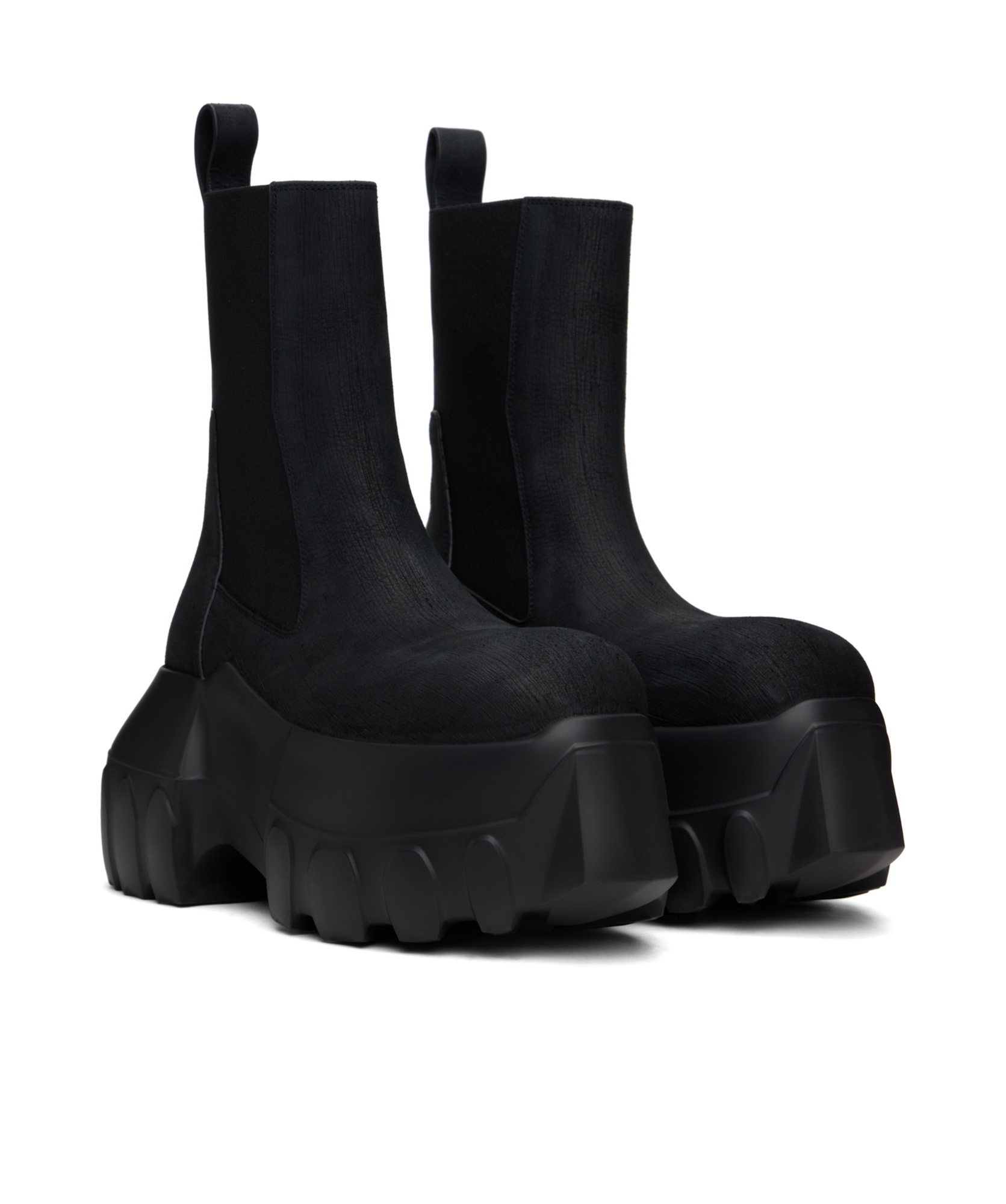 Rick Owens Thick Soled Chelsea Boots In Black