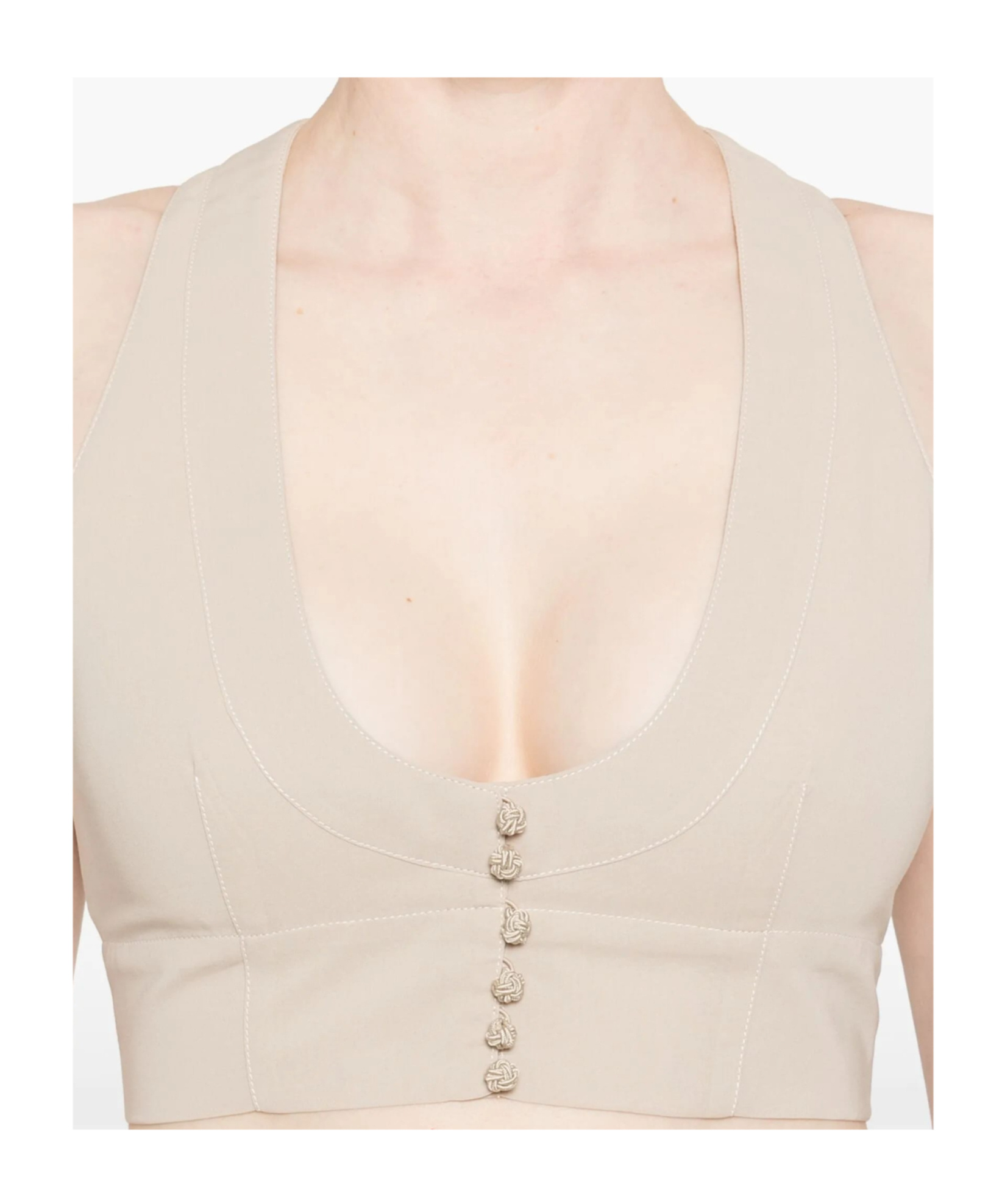 Philosophy Di Lorenzo Serafini Button Cropped Vest In Neutral