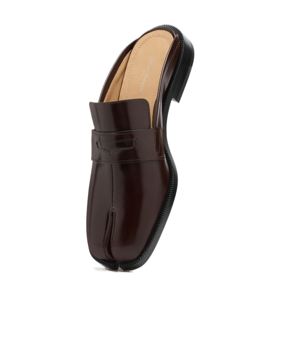 Maison Margiela Leather Sandals With Round Toe Design In Brown