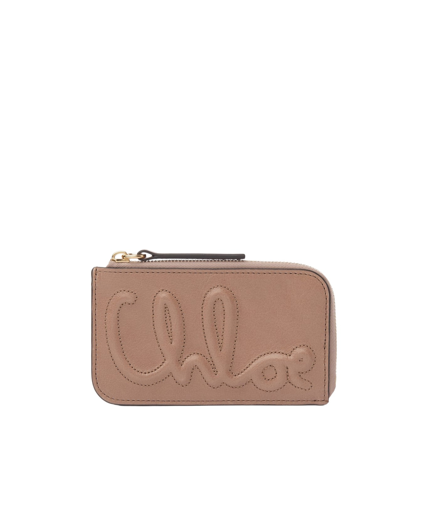 Chloé Logo Wallet In Brown