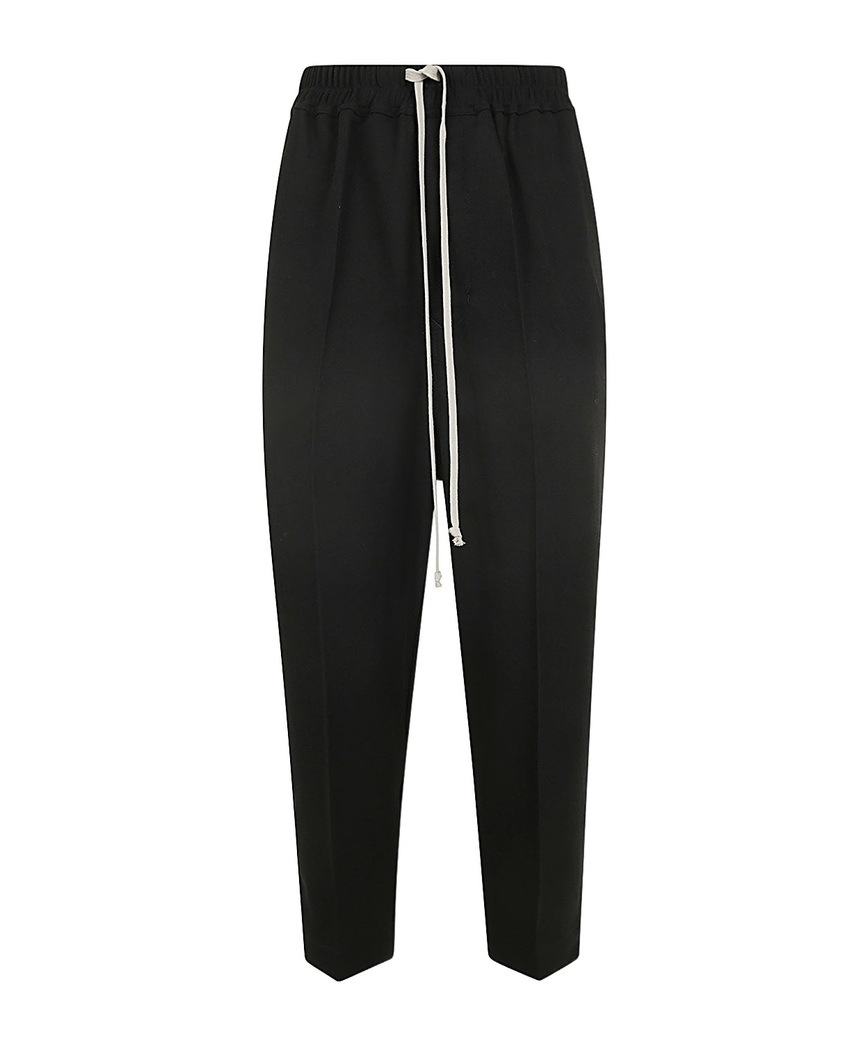 Rick Owens Womens Black Astaires Drawstring Crop-leg High-rise Wool Trouser In Black