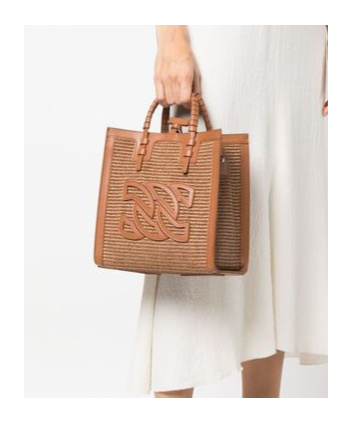 Casadei Baurivage Woven Tote Bag In Brown