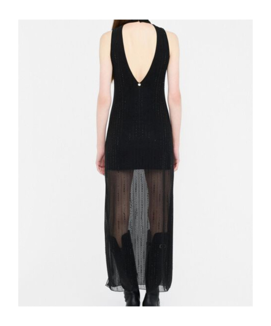 Liu •jo Tulle Dress With Gemstones In Black