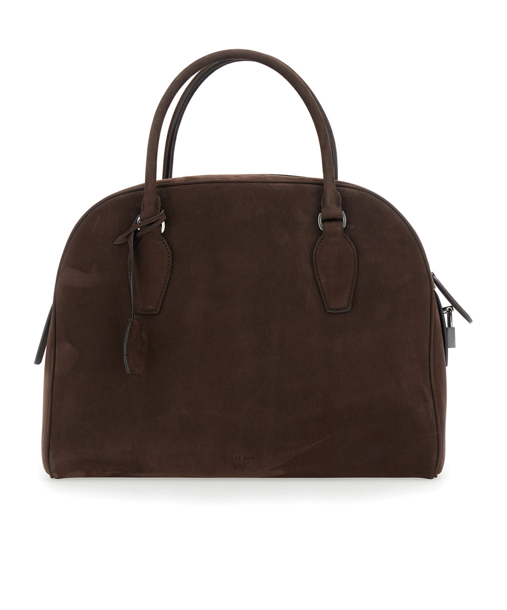 The Row Suede India 12 Handbag With Metal Lock In Black