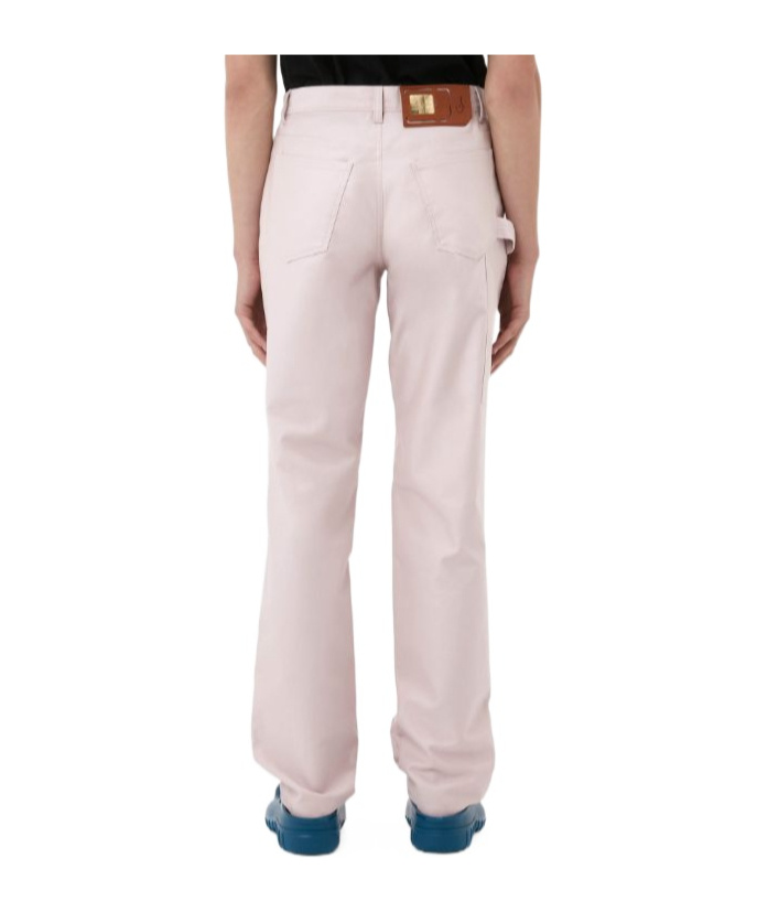 Jw Anderson Logo-patch Cotton Trousers In Pink