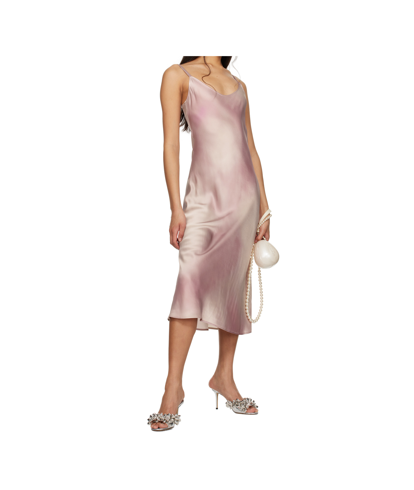 Machmach Puffy Heart Mirror Leather Sandals In Silver