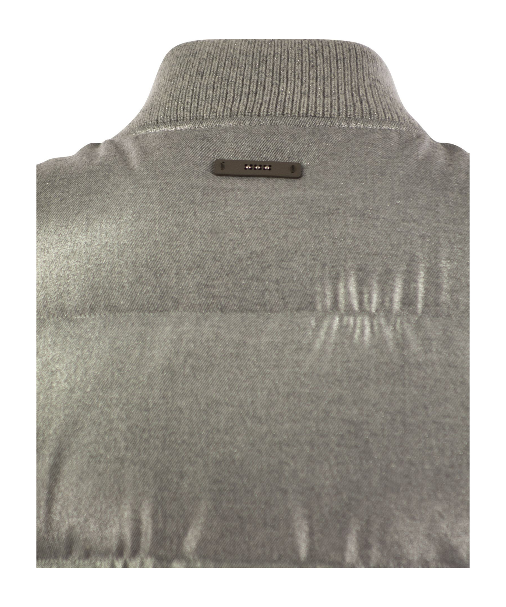 Peserico Down Cropped Vest In Gray