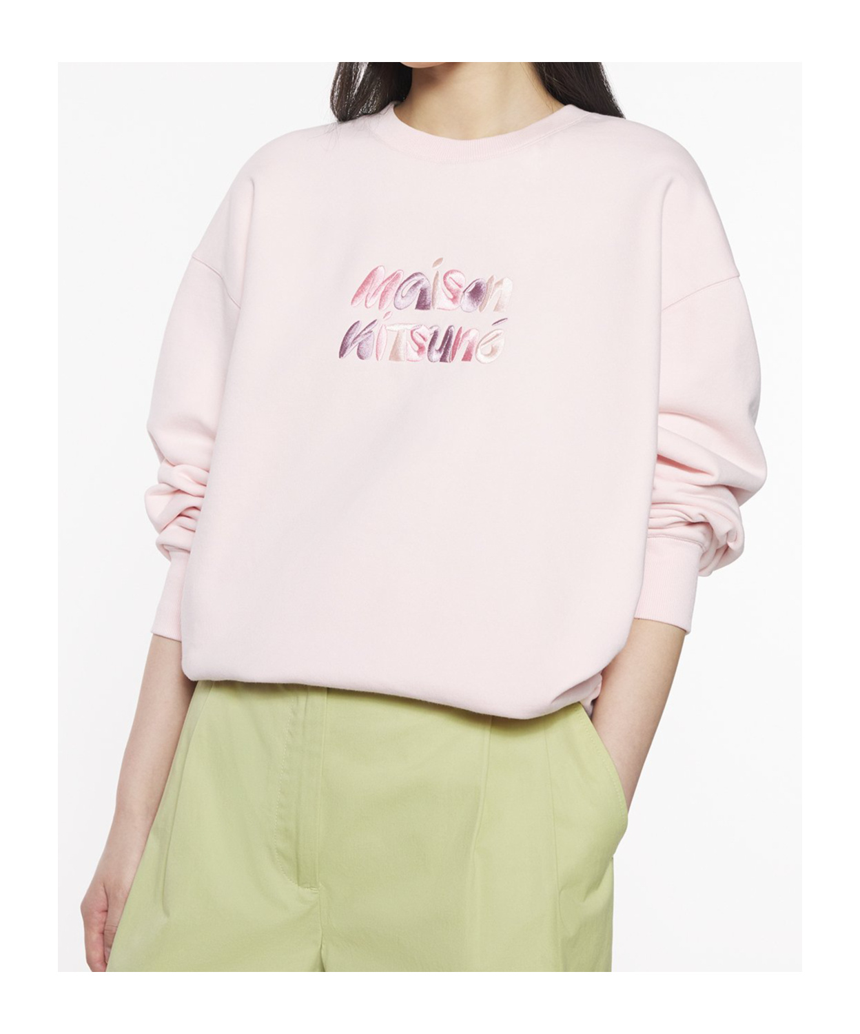 Shop Maison Kitsuné Embroidered-logo Sweatshirt