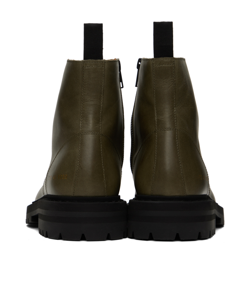 Common Projects Round Head Laced Boots In Green