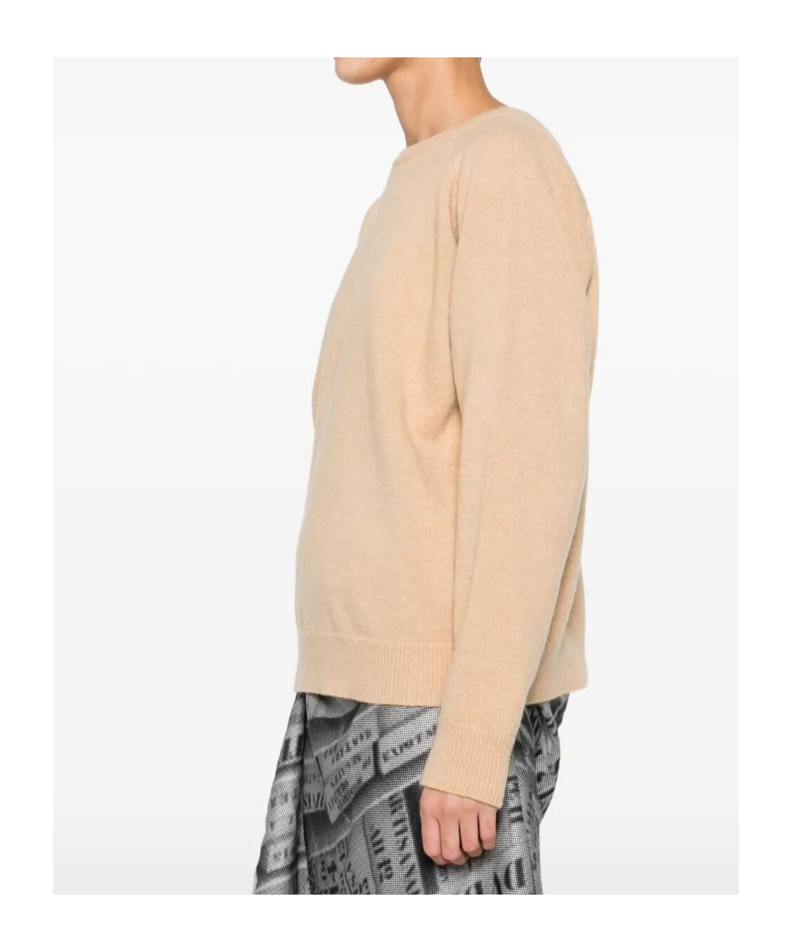 Maison Margiela V Back Neckline Wool Jumper Clothing In Nude