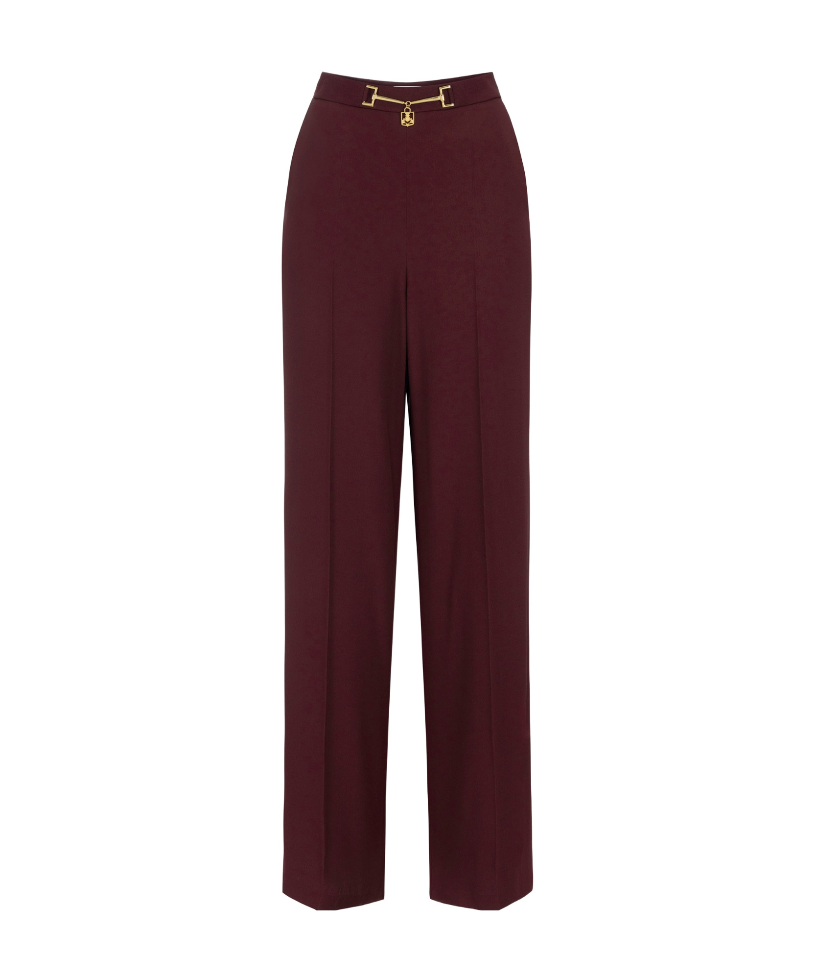 Elisabetta Franchi Red Wide-leg Trousers With High Waist In Brown