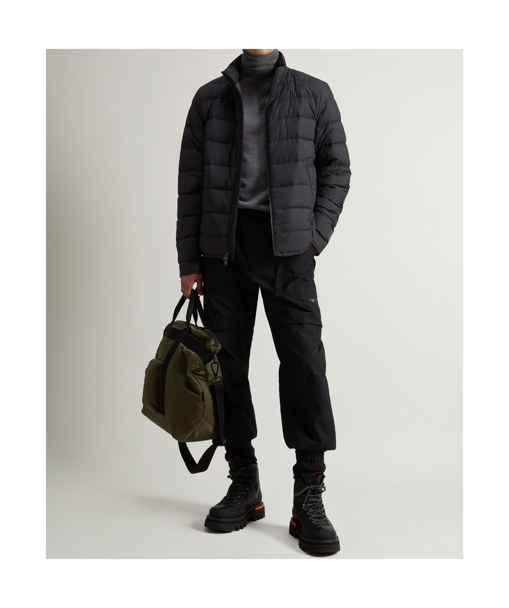 Woolrich Ultrafine Fiber Lightweight Down Jacket In Black