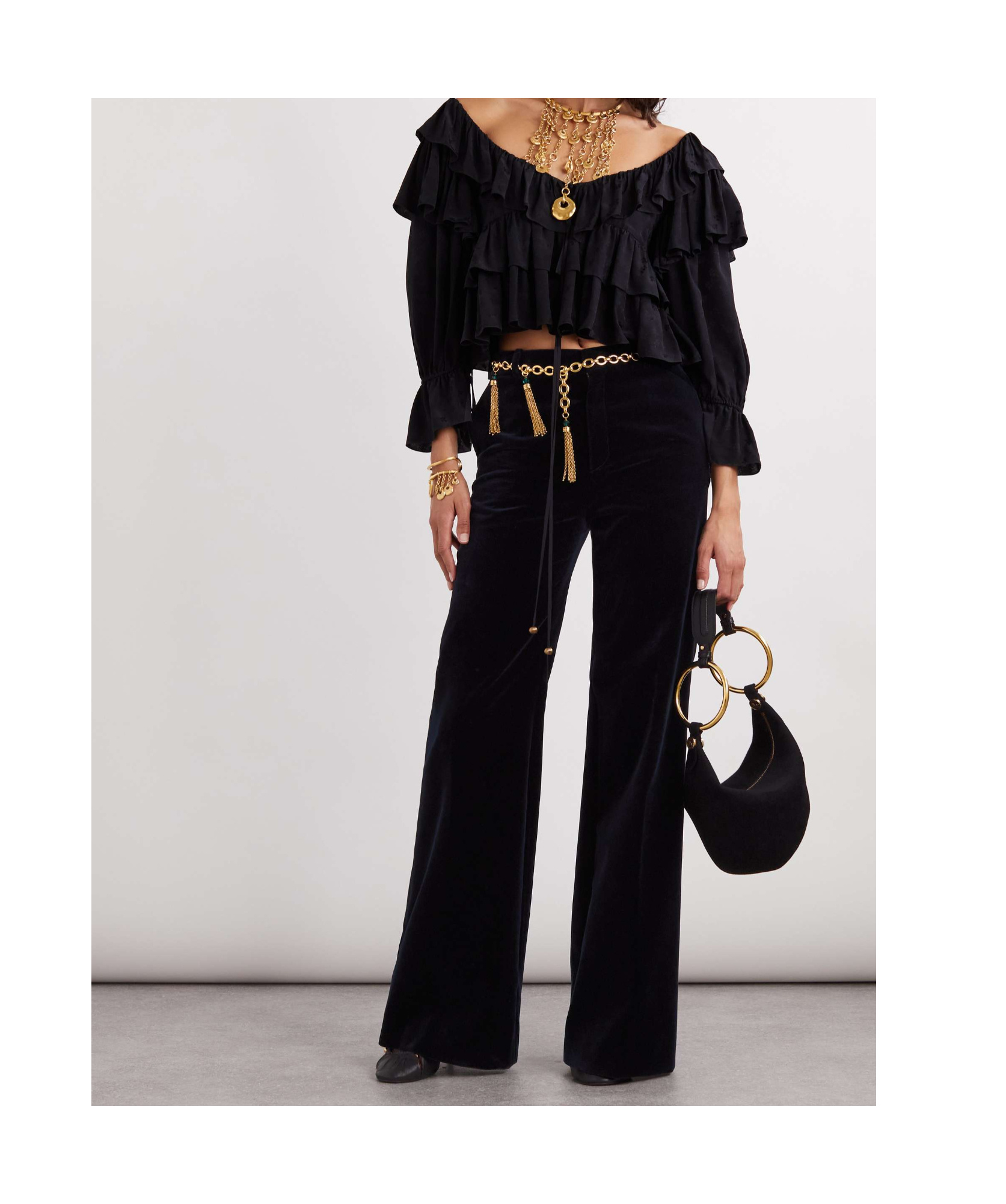 Chloé Women Wool Flare Pants In Black