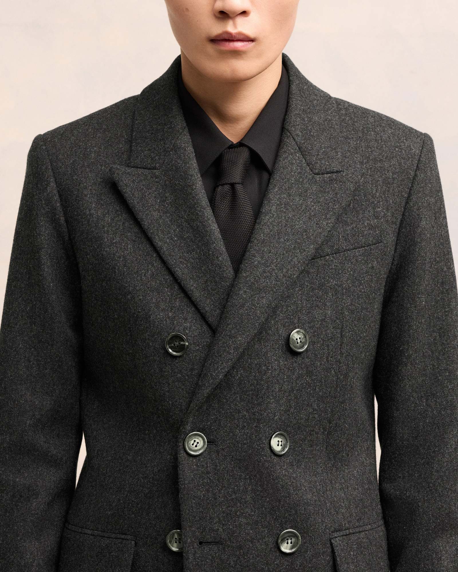 Shop Ami Alexandre Mattiussi Ami Paris Double Breasted Blazer In Black