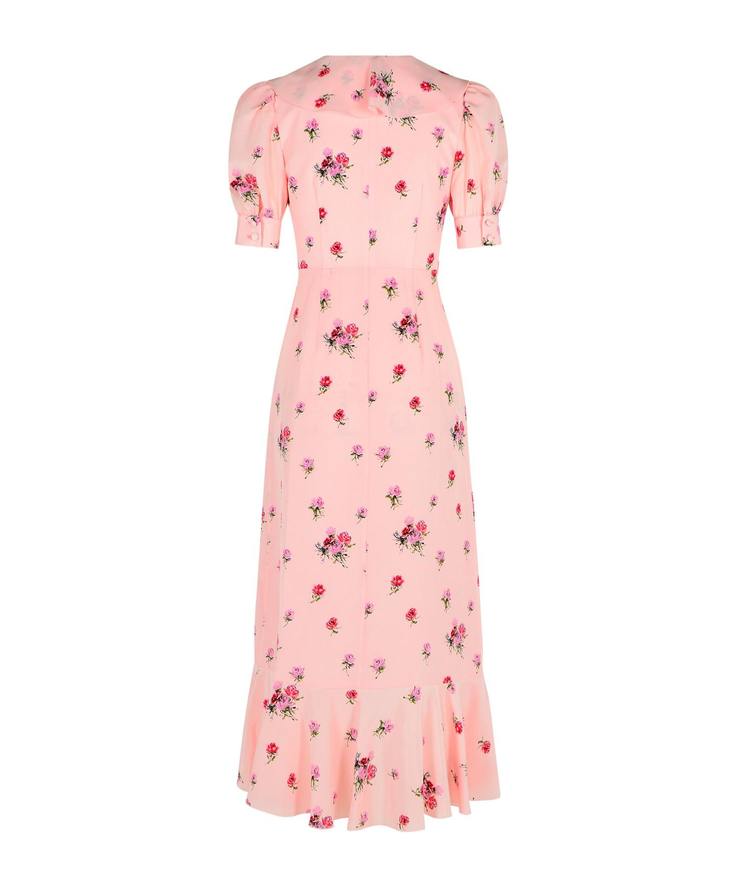 Alessandra Rich Floral Midi Dress In Pink