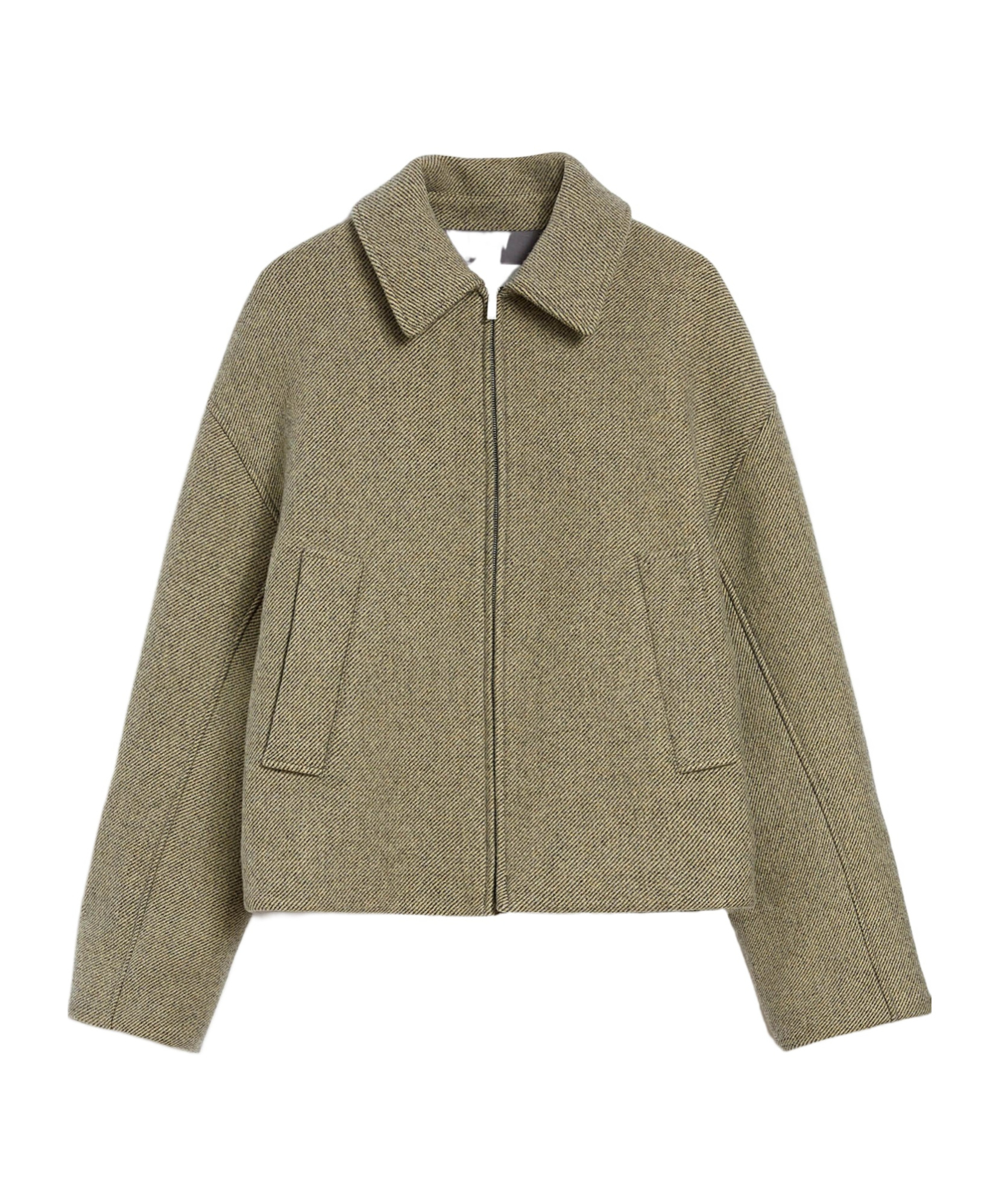 Jil Sander Wool Gabardine Padded Blouson In Green