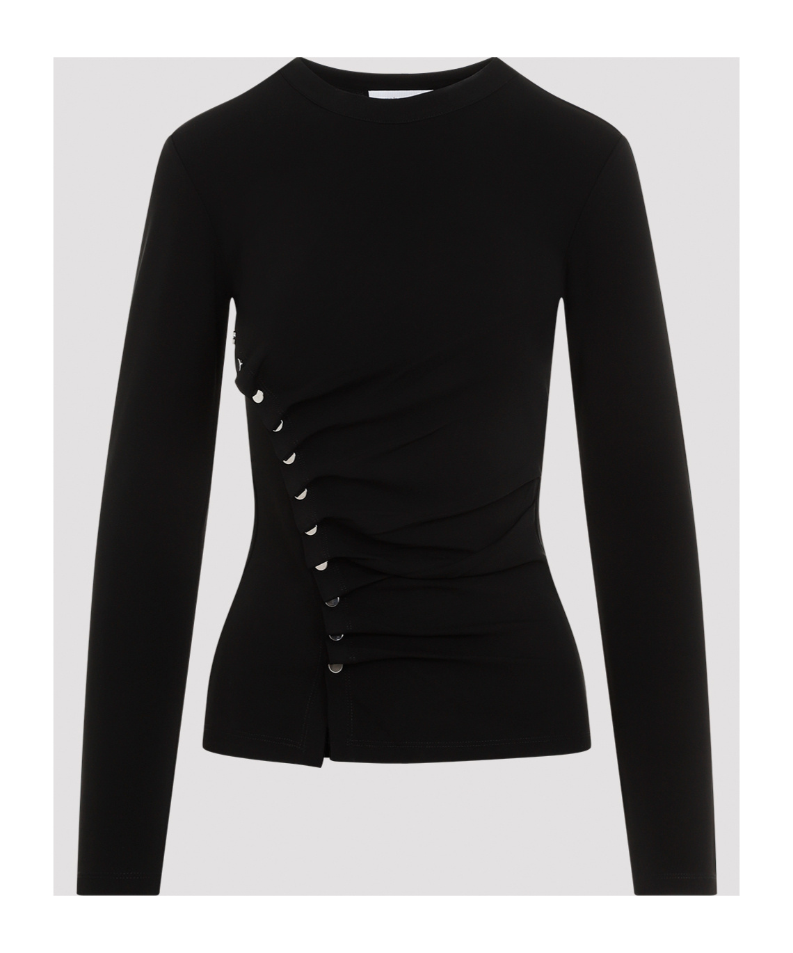 Rabanne Ruched Design Long Sleeves Top In Black