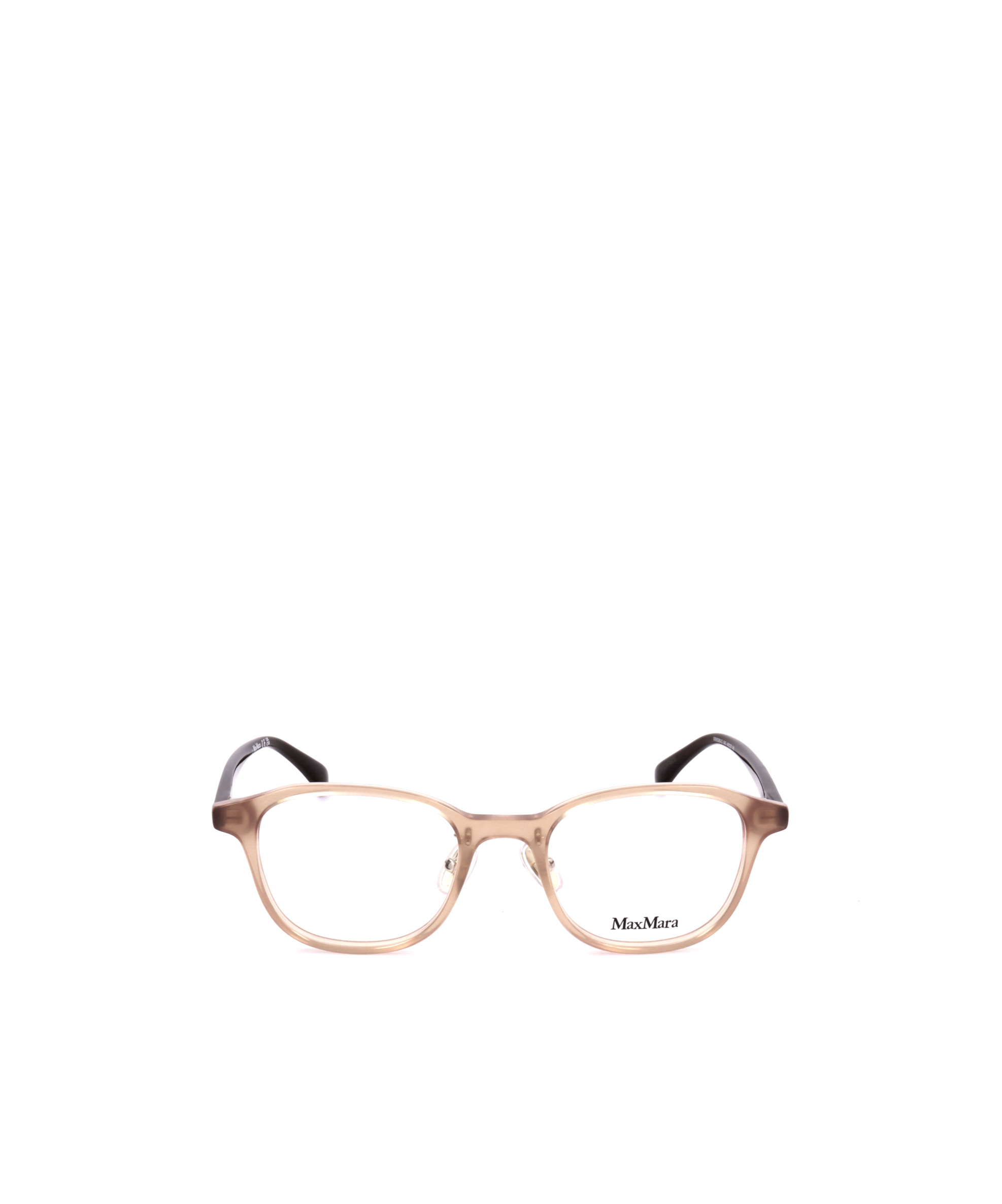 Shop Max Mara Rectangle Frame Glasses In White
