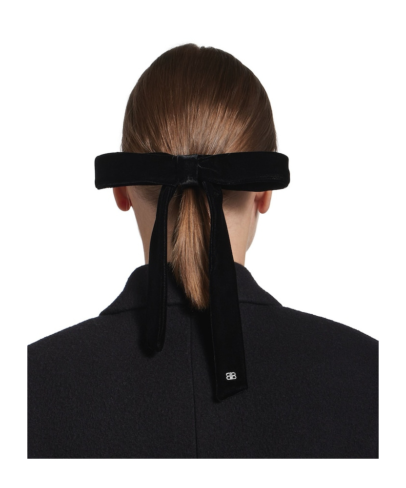 Balenciaga Women's Holli Thin Hair Bow In Black/shiny Silver In Black