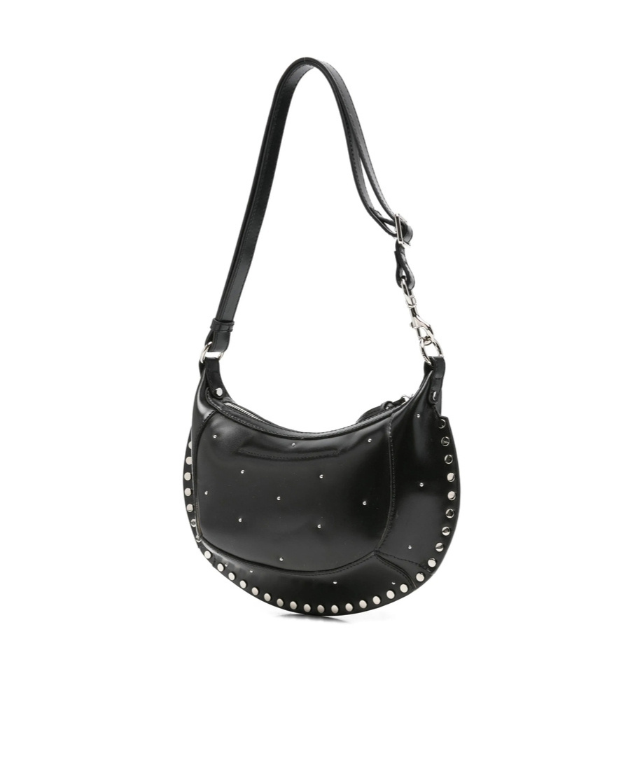 Isabel Marant Oskan Moon Leather Shoulder Bag In Black