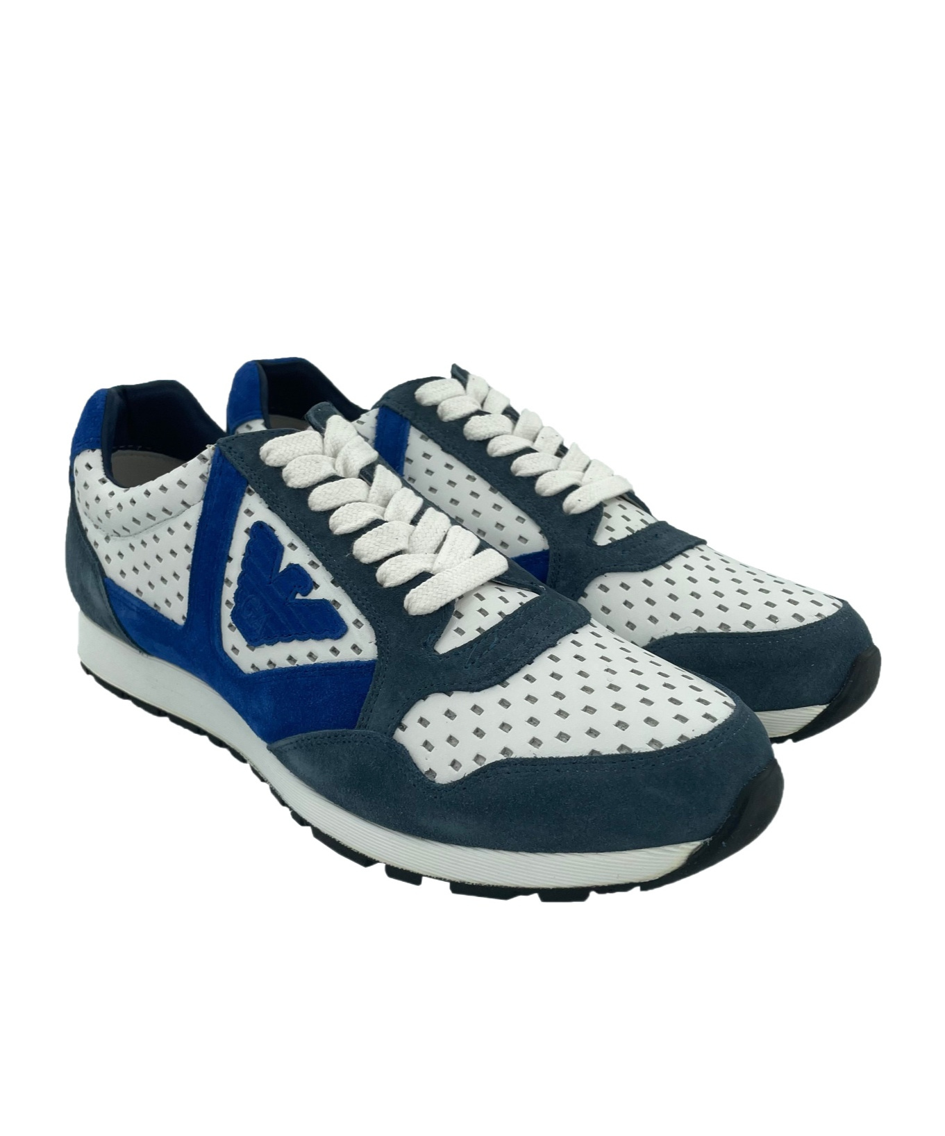 Emporio Armani Mesh Eagle Sneakers In Multicolor