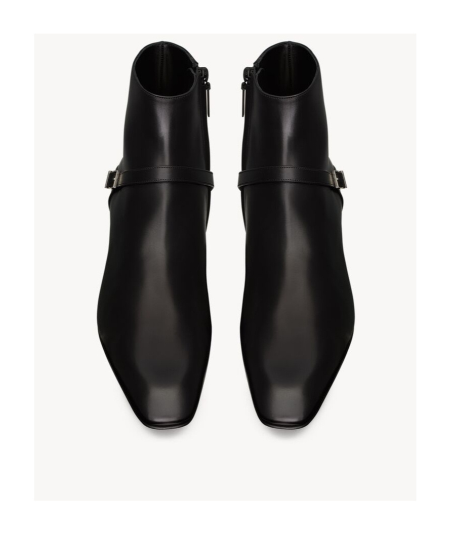 Saint Laurent Augustin Boots In Smooth Leather In Black
