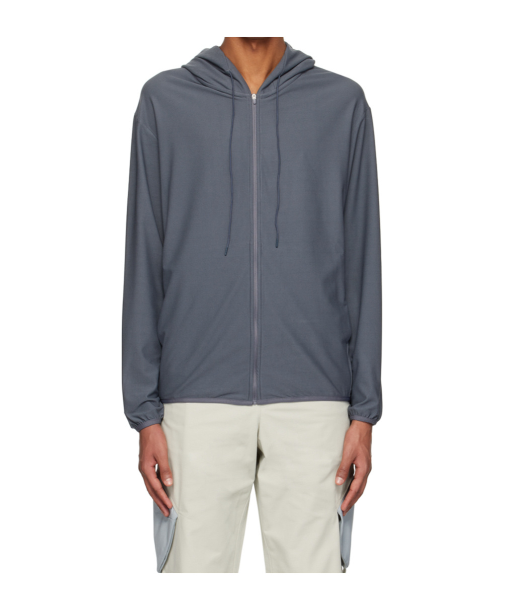 Post Archive Faction (paf) Ssense Exclusive Gray 5.0 Center Hoodie In Gray