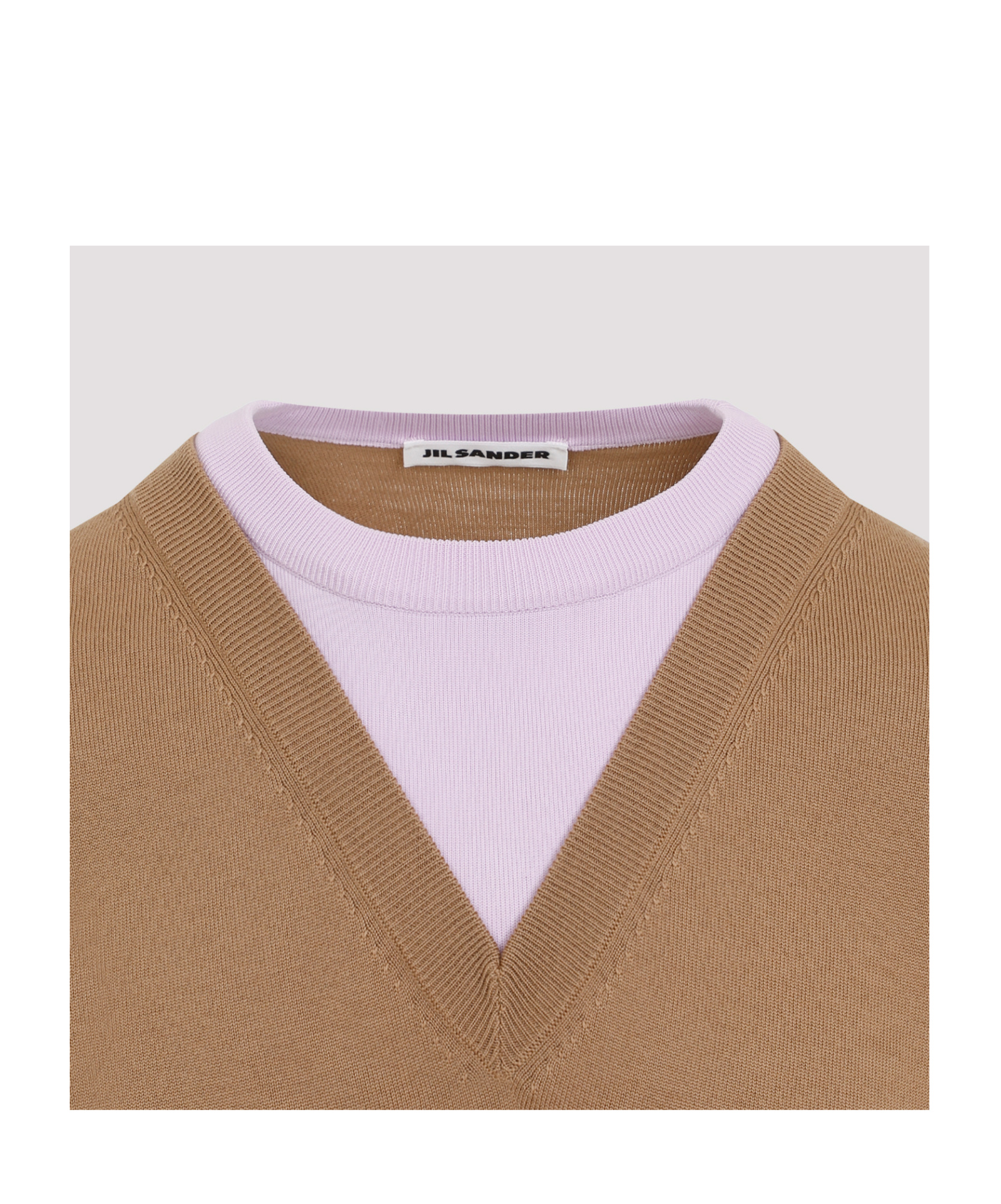 Jil Sander Layered V-neck Jumper In Brown