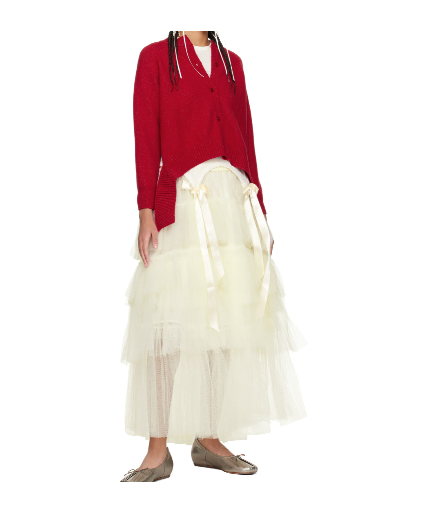 Simone Rocha Open-back Cardigan In Red